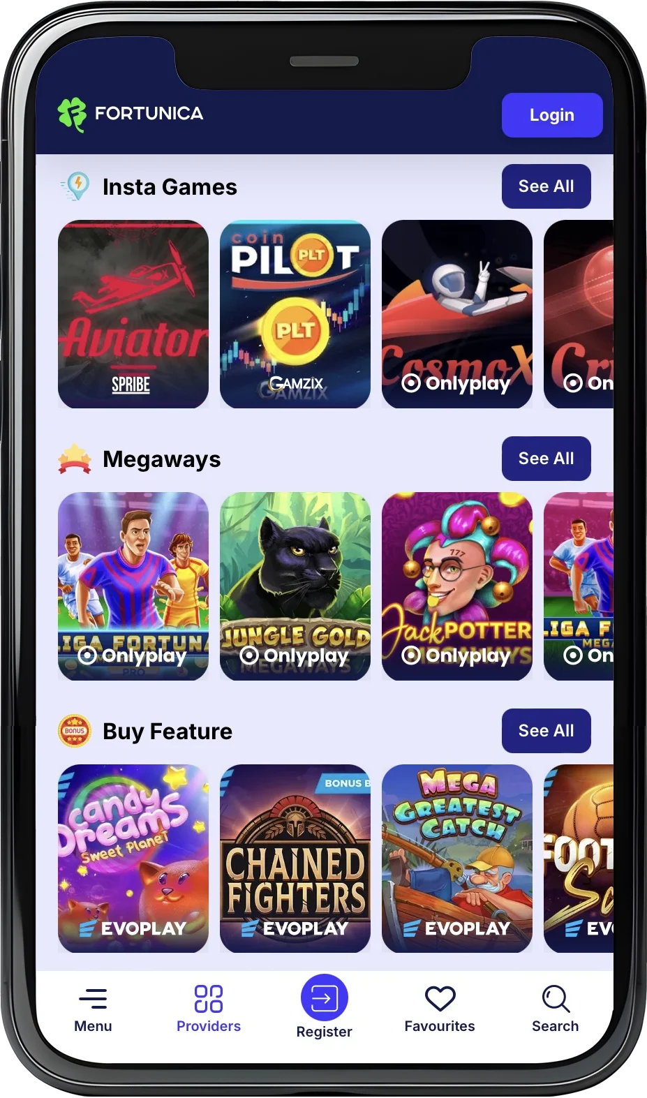 Tragamonedas de Fortunica Casino